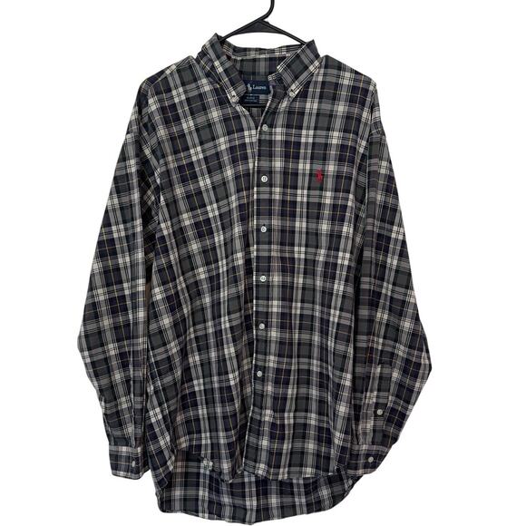 Ralph Lauren VTG Blake Long Sleeve Button Down Shirt Size L Plaid Casual Preppy - Picture 2 of 8